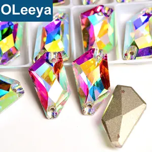 Hot Koop Beste Kwaliteit 5A K9 Glas Naaien Strass Crystal AB Gems De-art naaien Strass Voor Gym turnpakje