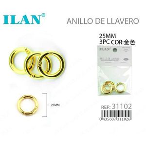Portachiavi Ilan Gold Split da 25 mm per chiavi e accessori - Product Image 1