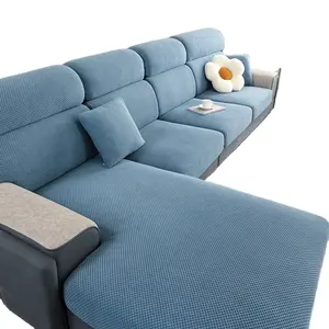 Groothandel Hoge Kwaliteit Afbreekbaar Plastic Sierlijke Blauwe Kleur Stabiele Zachte Seater Hoezen Beschermer Sofa Cover