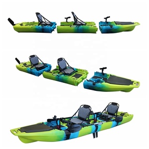 Kayak modulaire de pêche à pédale Kayak à pédale pour 2 personnes Kayak pliant détachable avec pédale fabriqué <span class=keywords><strong>en</strong></span> Chine 3 ans de canoë - Product Image 1