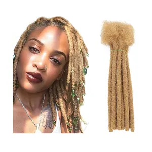 Shinein Twisted HandmadeถาวรLocsขยายชุดจริงมนุษย์ผมDreadlocks ExtensionsสําหรับManผู้หญิง