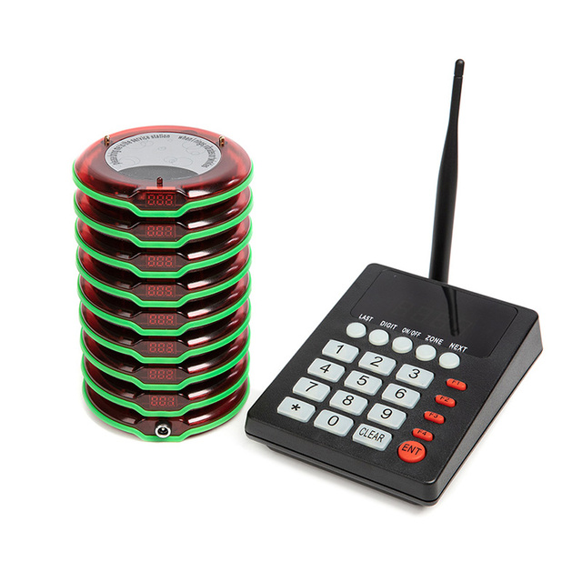 Long Range Waterproof Coaster Pager System, Restaurant Wireless Paging System with Keypad