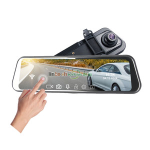 Cámara de Visión Trasera Inteligente Delantera y Trasera con Monitor de Espejo, Dashcam <span class=keywords><strong>para</strong></span> Autos, Casas Rodantes, Remolques de <span class=keywords><strong>Caballos</strong></span>, Camiones y Camionetas - Product Image 1