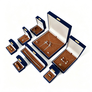 Custom Logo PU Leather Jewelry Packaging <b>Box</b> Ring Necklace Earring Bangle <b>Gift</b> <b>Box</b> <b>for</b> Jewelry Store - Product Image 1