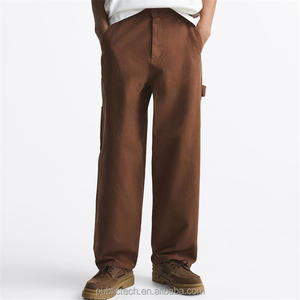 OEM Custom 100% Cotton Twill 360g Casual Spring Men's Straight <b>Pants</b> with Embroidered logo - Product Image 1