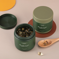 Bouteilles en verre rondes à large ouverture, vert mat, 150 ml, OEM, pour produits de santé, cosmétiques, capsules de compléments alimentaires, pilules de vitamines