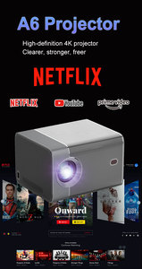 <span class=keywords><strong>A6</strong></span> LCD 1080P Soporte 4K WiFi y Bluetooth Android 13 Proyector de cine en casa inteligente de enfoque automático de alto brillo con 950D4 - Product Image 4