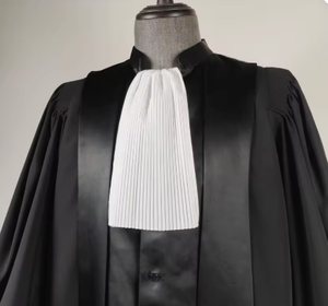 Col Jabot de style <span class=keywords><strong>avocat</strong></span>, accessoire en polyester lisse pour robe d'<span class=keywords><strong>avocat</strong></span> et tenue de juge - Product Image 1