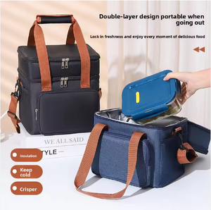 Sac isotherme portable double couche grande capacité, nouvelle version rehaussée, avec fermeture éclair, sac à bandoulière pour pique-nique et glacière extérieure - Product Image 2