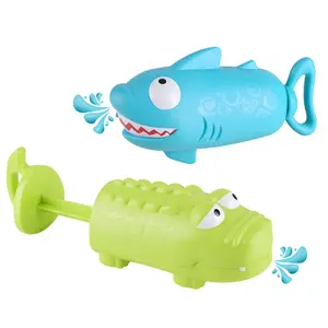 Venta caliente verano pistola Blaster Shooter dibujos animados tiburón cocodrilo Squirter juguetes pistola de agua juguetes plástico baño niños juguete