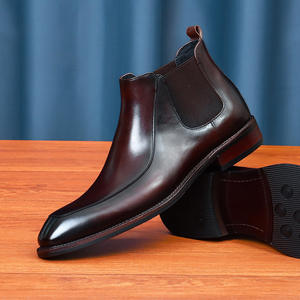 Botas de Tobillo para Hombre, Primavera-Otoño, Parte Superior de Cuero Genuino con Estampado de Leopardo, Suela de Goma, Impermeables, para Trabajo - Product Image 2