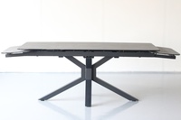 Meubles de salle à manger modernes et luxueux sur mesure, pieds en métal, plateau en céramique, verre trempé, table pliable 8 places