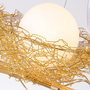 Modern Bird Nest Chandelier Round E27 Incandescent <b>Light</b> For Living Room <b>Dining</b> Room Nordic Style Pendant Lamp - Product Image 2