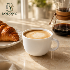 Bouteille en verre <span class=keywords><strong>opale</strong></span> blanc de 330 ml avec poignée, personnalisable avec logo, pour lait, café, miel, confiture, épices, emballage alimentaire, vente en gros, Bolong - Product Image 3