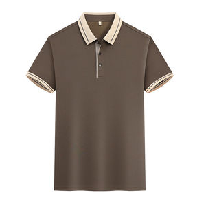 Navy Blue Polo Shirt Short Sleeve Solid Color Polyester Fiber <b>Work</b> Uniform For Catering And Baking Waiter - Product Image 4