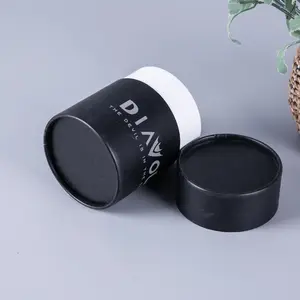 Wholesale Luxury Custom Print Kraft Paper Cardboard Cylinder Round Tube Deodorant Packaging Box With Lid For Tea Coffee Cosmetic