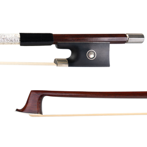 NAOMI 4/4 Archet de violon en bois de Brésil avec incrustation d'yeux parisiens de grenouille en ébène Poignée en peau de lézard - Product Image 1
