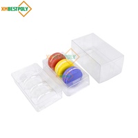3 paquets de boîte d'emballage en plastique transparent Macaron avec insertion pour les boîtes-cadeaux PET de biscuits de dessert de fête vente en gros