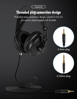 Kondenser Mikrofonlu Kablolu Kulak Üstü DJ Kulaklık Monitörü (Plastik ve Metal)