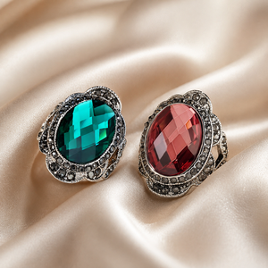 Bague rétro en pierre violette émeraude, design personnalisé, bijoux à porter au quotidien pour femmes - Product Image 4