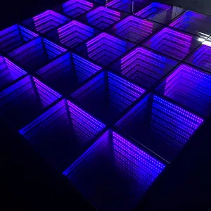 LED Abyss Floor Tile Light Box Stage Multi-Layer Background Wall KTV Bar Neon Mirror 3D LOGO Outdoor Digital Billboard