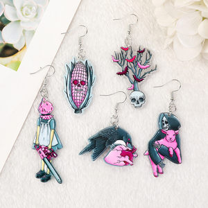 Pendientes colgantes de Halloween <span class=keywords><strong>Pastel</strong></span> <span class=keywords><strong>Goth</strong></span> a la moda para niñas y mujeres, regalo de cumpleaños, joyería encantadora - Product Image 1
