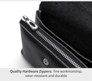 本革男性財布女性用ミニダブルレイヤーIDクレジットカードホルダーコイン財布ポーチ収納バッグショートビジネス財布 - Product Image 4