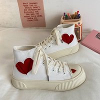 2024 Valentine gros caoutchouc orteil rouge amour haut personnalisé Skate marche ronde vulcaniser toile Sneaker chaussures femmes pour unisexe