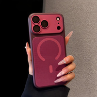 Étui de téléphone magnétique anti-chaleur et anti-chute avec texture en tissu color-block pour iPhone 18 Pro Max, 17 et 16.