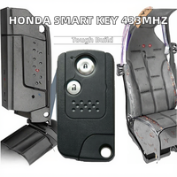 Clé de télécommande intelligente de marque FW pour voiture Accord Civic Fit/CRV, 2/3 boutons, 433MHZ ID46, modèle FW-CR66, 4 boutons, noire