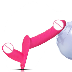 Vibrador Doble para <span class=keywords><strong>Lesbianas</strong></span> con Control Remoto de 10 Frecuencias, Dispositivo con Forma de Pene, Masturbador Femenino, Juguetes Sexuales para Parejas - Product Image 1
