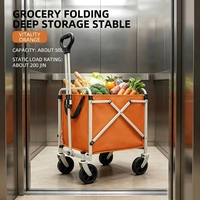MYL Chariot de courses pliable en acier au carbone avec roues extra-larges, sans pliage, pour camping en extérieur, usage domestique et supermarché, OEM