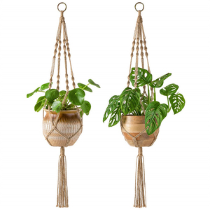 Dropshiping 2 Pack Plant Hangers Indoor Hanging Planter <b>Basket</b> Decorative <b>Flower</b> Pot Holder Rope <b>for</b> Home Decor - Product Image 1