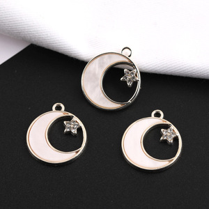 Colgante de aleación de zinc con forma de luna y dije de estrella para collar, joyería, accesorio de regalo unisex - Product Image 2