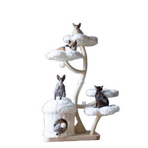 Torre de árbol de gato de peluche de primera calidad, casa de gato de madera de lujo con postes de sisal, juguete interactivo encantador, condominio de flores, gran regalo para gatos - Product Image 2