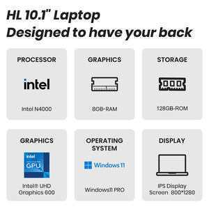 Leggero <span class=keywords><strong>10</strong></span>.1 pollici di educazione del computer portatile finestre 11 Mini computer portatile Intel N4000 8GB RAM 128GB SSD per la scuola - Product Image 2