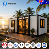 Casa Contenedor Plegable Portátil de Acero con Doble Ala Expandible de 20 pies/40 pies, Diseño Moderno, Garantía de 5 Años para Vivienda Residencial