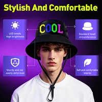 Casquette LED programmable GOTUS avec contrôle par application Bluetooth, texte personnalisé, motifs, animations, casquette de pêcheur pour les fêtes