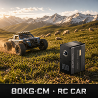 Servomoteur robot XQ POWER XQ-RS480 80KG, 360 degrés, numérique, à engrenages métalliques, double arbre de sortie, pour bateau et voiture RC 12V