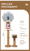 2025 pesta Selfie foto Booth DSLR kayu Grain Retro foto instan cetak pernikahan foto Booth mesin Custom Printer