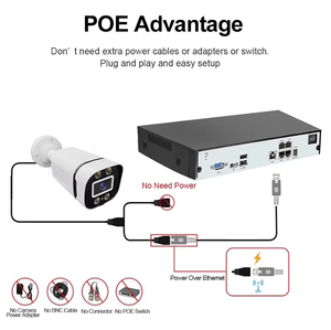 กล้องวงจรปิดอัจฉริยะสำหรับภายนอกบ้าน ความละเอียด 8MP ระบบจดจำใบหน้า ภาพสีเต็มรูปแบบ เชื่อมต่อผ่านเครือข่าย POE กล้องทรงกระบอก NVR รองรับ IP POE Wifi กล้องรักษาความปลอดภัย - Product Image 5
