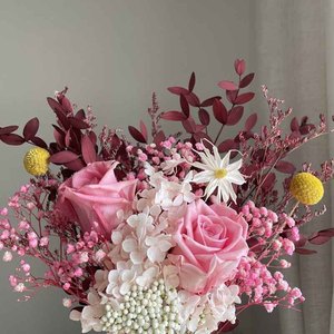 Arrangement <span class=keywords><strong>de</strong></span> roses éternelles personnalisé en vase - Fleurs séchées minimalistes pour bouquet <span class=keywords><strong>de</strong></span> mariée et centre <span class=keywords><strong>de</strong></span> table DIY, décoration <span class=keywords><strong>de</strong></span> fête bohème - Product Image 3