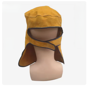 Casque de <span class=keywords><strong>soudeur</strong></span> en cuir de vachette résistant à la chaleur avec lentille rabattable, équipement de protection pour soudeurs - Product Image 3