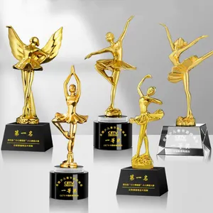 Customized Metal Awards Star Ballet Ballroom Dance Trophies Resin Crystal Dance Trophy