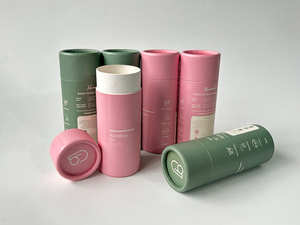 Envases de Cosméticos Reciclables Hechos a Mano con Logotipo Impreso Personalizado, Envases Cilíndricos Redondos de Papel Kraft con Sistema Push-Up - Product Image 2