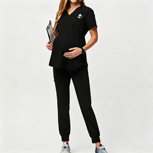 Tenues d'infirmière personnalisées à manches courtes pour femmes enceintes, avec logo sur mesure, pour médecins et infirmières - Product Image 3