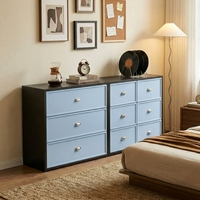 Armoire de salon et de chambre à coucher en acier moderne avec un design écologique Rangement de grande capacité 3 tiroirs et étagères