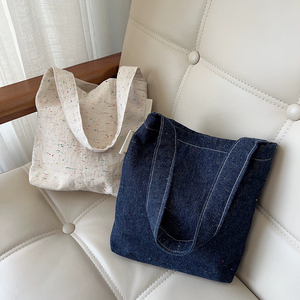 Bolsa de Mezclilla Ecológica, Bolsa de Lona Grande, Logotipo Personalizado Aceptable, Bolsas de Libros Artísticas para Estudiantes - Product Image 6