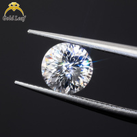 Moissanite blanche de qualité supérieure, couleur D, pureté VVS, 5 carats, taille brillant rond, pierre précieuse non montée, avec excellente éclatation, certifiée GRA gratuite