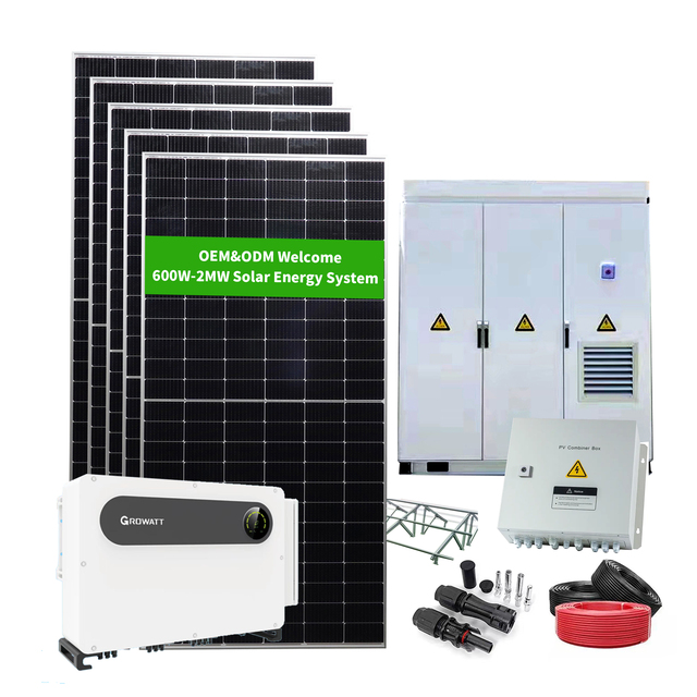 Customized 100KVA 200KW 300 KW 500KW 1MW 2MW Hybrid Solar Energy System On-grid 100KW on Grid Solar System